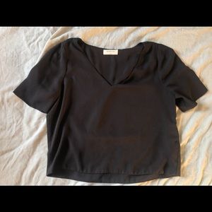 Aritzia Black Top V-Neck